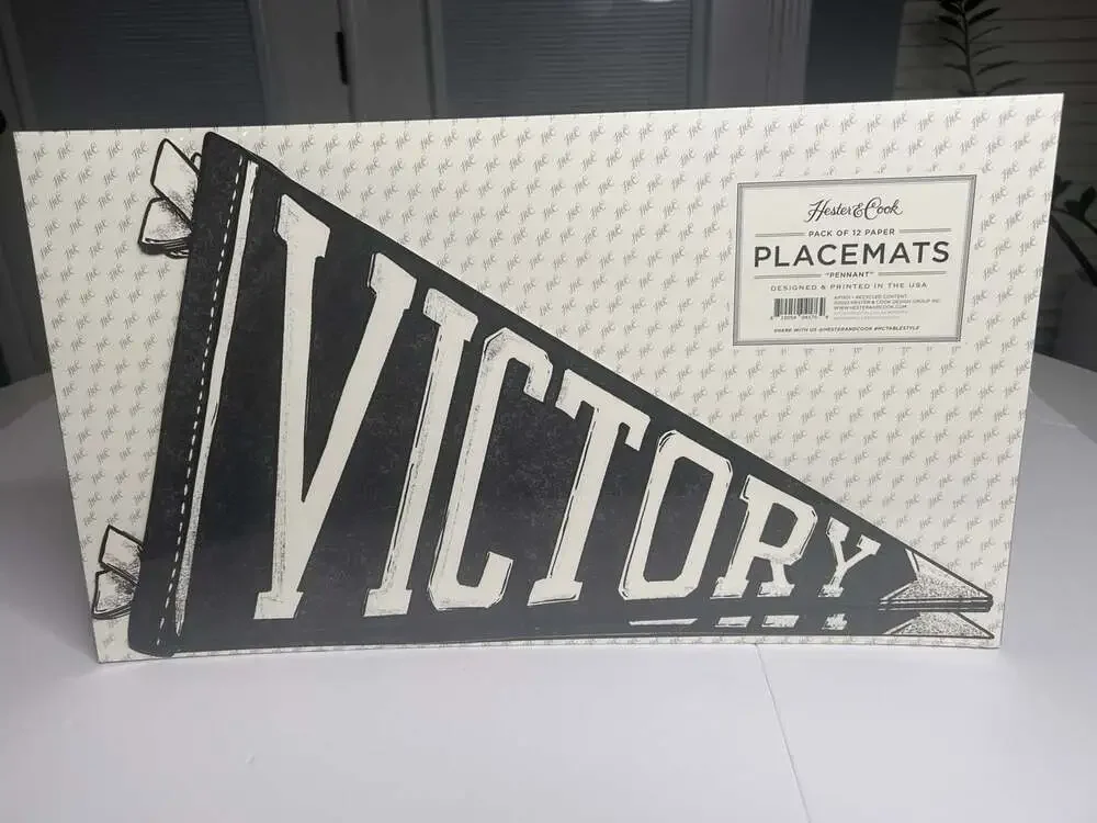 Hester & Cook Victory Pennant Paper Placemats Set Of 12